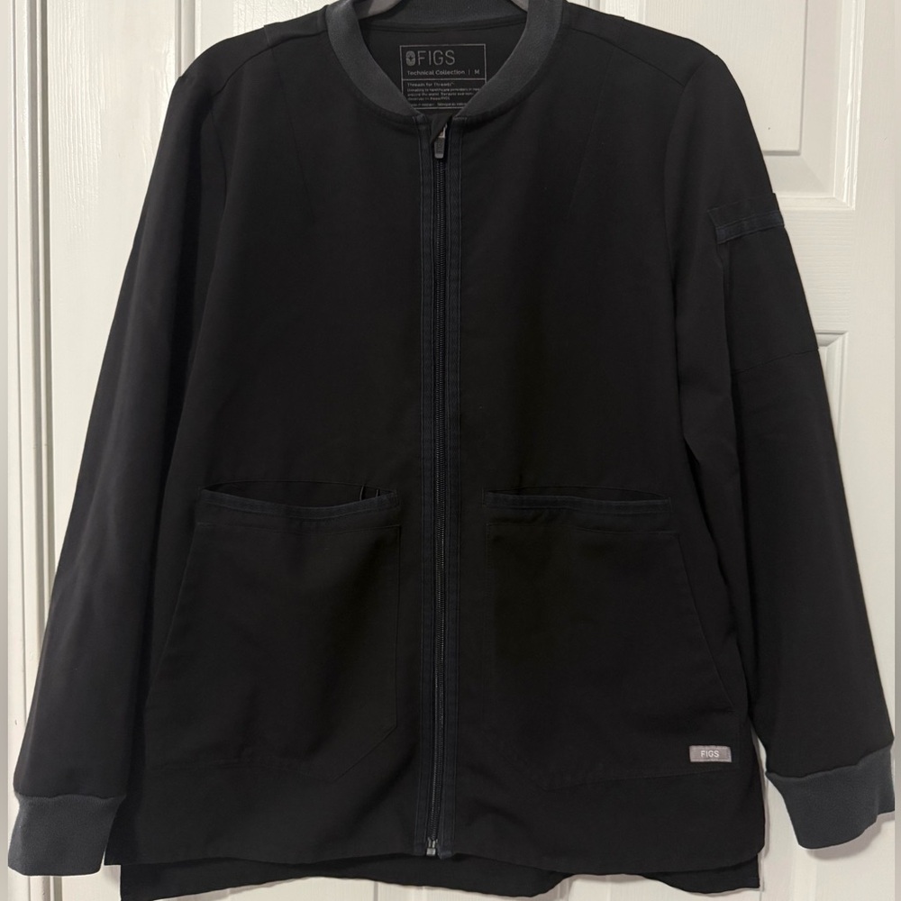 Figs black scrub jacket